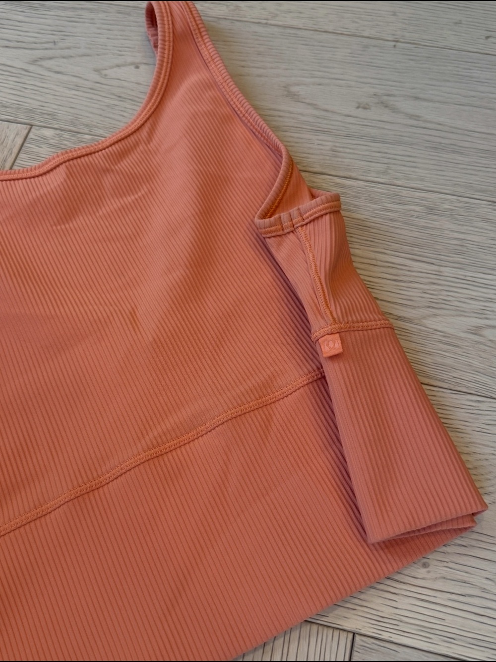 Lululemon Power Pivot Ribbed Tank in Golden Apricot Size 4, low v open back cut
